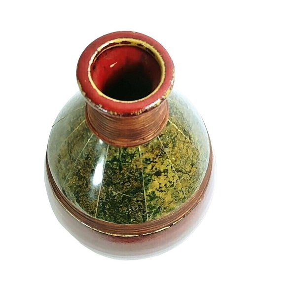 Vase Drip Glaze Pottery Cloisonne' Granite Panels Wicker Ringed Felt Pad Feet - Picture 6 of 8